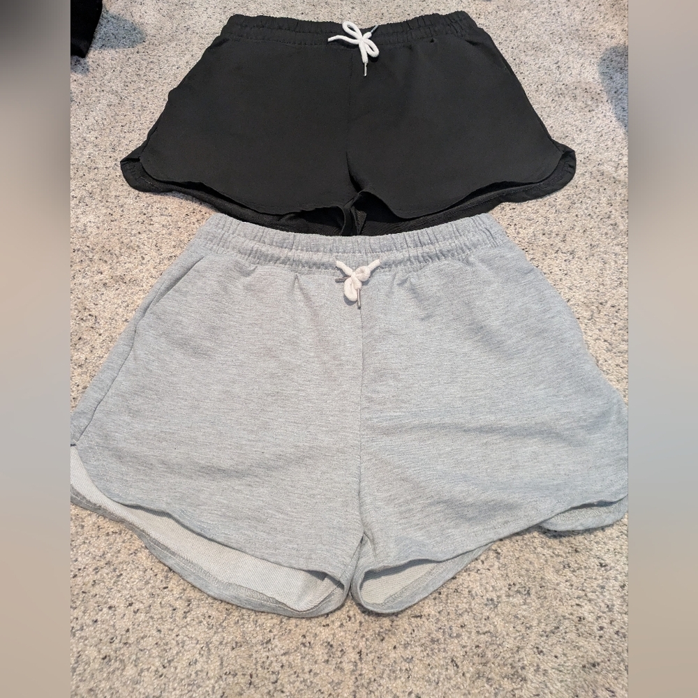 SHEIN Gray Athletic Shorts with Elastic Waistband